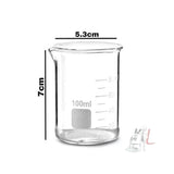 Beaker High Quality Borosilicate 3.3 Glass Beakers with Graduation Marks - 100 ml 2 pcs - Laboratorydeal