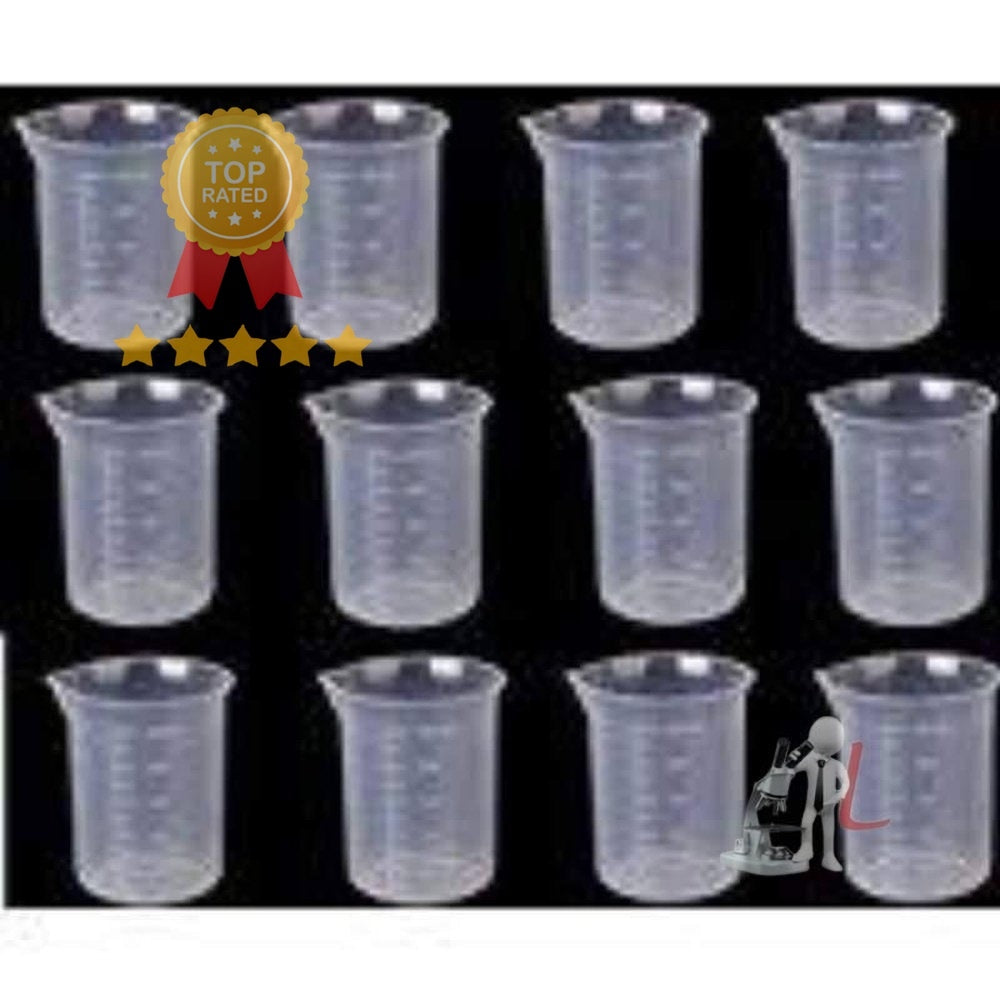 Beakers 250 Ml Plastic , Pack of 12 - Laboratorydeal