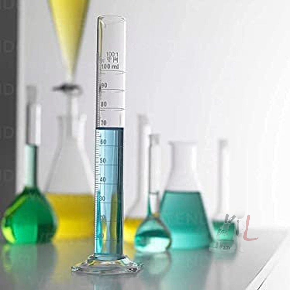 Borosilicate 3.3 Glass Measuring Cylinder 5 ml, 10 ml, 25 ml, 50 ml, 100 ml, 250 ml with Graduation Marks, Set of 6 Measuring Cylinders- 