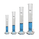 Measuring Cylinder 5 ml, 10 ml, 25 ml, 50 ml Borosilicate 3.3 Glass with Graduation Marks, Set of 4 Measuring Cylinders - Laboratorydeal