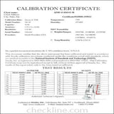 Certificate calibration Fees- 