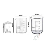 Chemistry Kit  Cylinder, Beakers and Conical Flask (100,250,500ml) with Stirring Rod and Cleaning Brush - Pack of 11- Lab Glassware