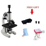 Compound Student Microscope With LED LAMP,50 BLANK N TWO PREPARED SLIDES ISO 9001:2015 CERTIFIED- microscope