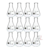 Conical Flask Science 50ml Borosilicate Glass 3.3 Pack of - 12pcs. - Laboratorydeal