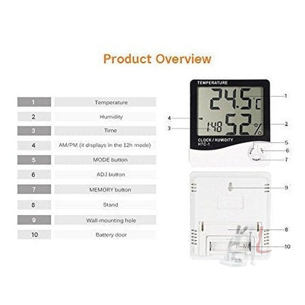 Digital Hygrometer | Thermometer | Humidity Meter - Laboratorydeal