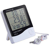 Thermo Hygrometer Digital HTC-2- Digital Hygrometer Thermometer Humidity Meter With Clock Large LCD Display