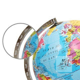 Educational Rotating 8 inch World Globe with Nickel Plated Metal Base- 