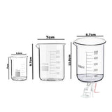 G.I Kit Cylinder, Beakers and Conical Flask (100,250,500ml) with Stirring Rod and Cleaning Brush - Pack of 11 - Laboratorydeal