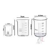 G.I Kit Cylinder, Beakers and Conical Flask (100,250,500ml) with Stirring Rod and Cleaning Brush - Pack of 11- Lab Glassware