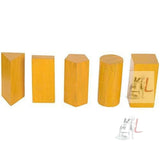 Geometrical Figure Model with Polish in Wooden Box (Yellow) -Set of 12 Different 3D Shapes - Laboratorydeal
