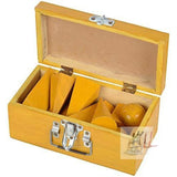 Geometrical Figure Model with Polish in Wooden Box (Yellow) -Set of 12 Different 3D Shapes - Laboratorydeal
