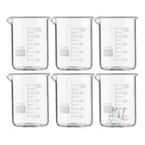 Glass Beaker Price High Quality Borosilicate 3.3 - 100 ml 6 pcs with Graduation Marks, Pack of 6 - Laboratorydeal