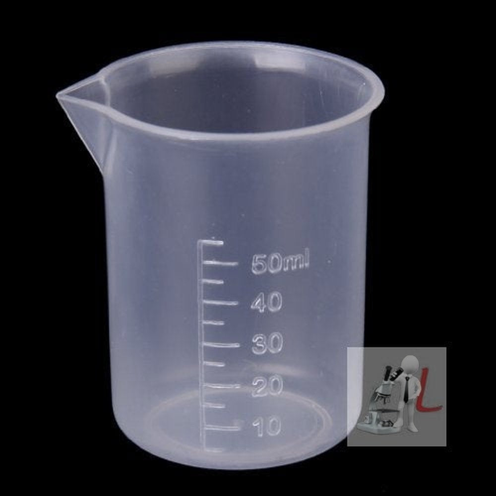 Imported 50Ml Transparent Plastic Graduated Beaker - Laboratorydeal
