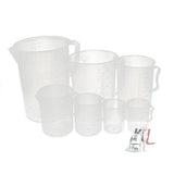 Kitchen Labotary Plastic Measureing Cup Jug Pour Spout Container (5000ml,3000ml,2000ml,1000ml,500ml,300ml,250ml)- 