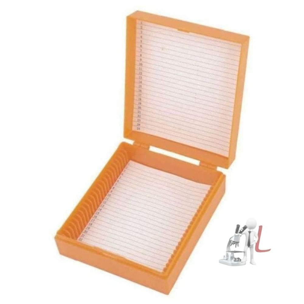 Microscope slide box for 25 slides plastic Pack of 2 by labpro- Laboratory equipments