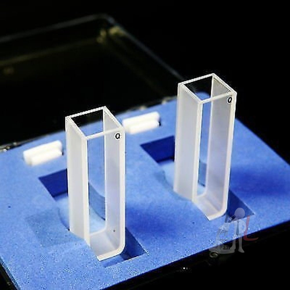 Optiglass Set Of 2 Optical Glass Cuvettes, 10mm, Spectrometer Cell Cuvette Volume 3.5ml - Laboratorydeal