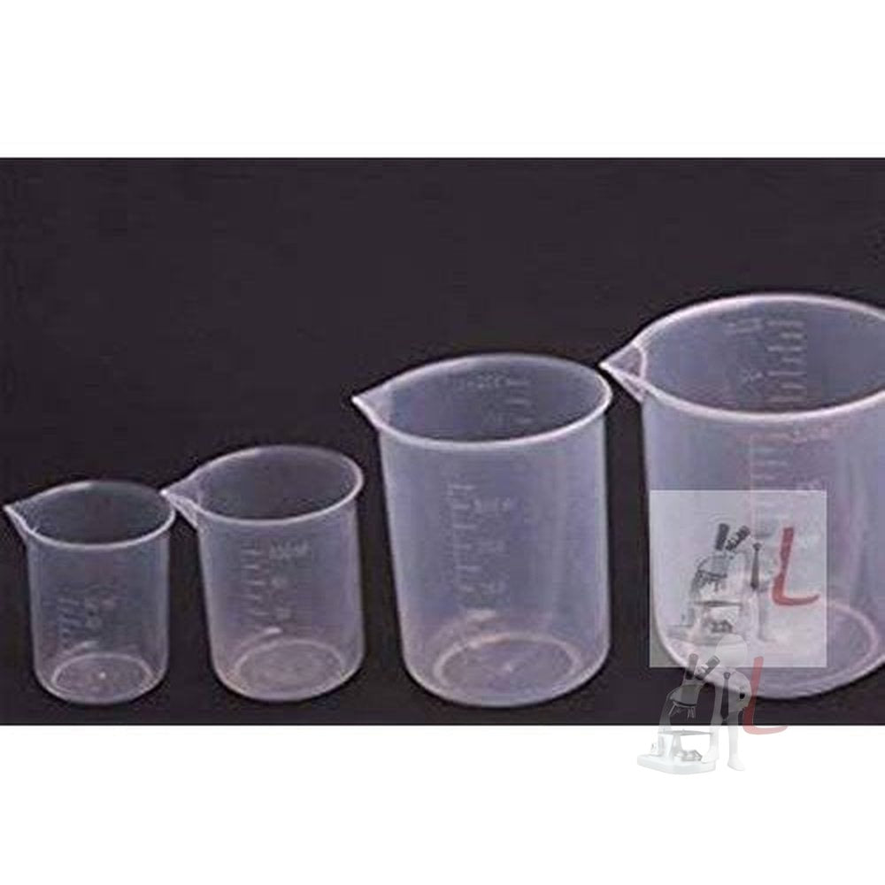 Plastic Beaker Set 50ml, 100ml, 250ml, 500ml - Laboratorydeal