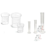 Plastic Beaker & Measuring Cylinder 100ml, 250ml, 500ml. (Polypropylene)- 