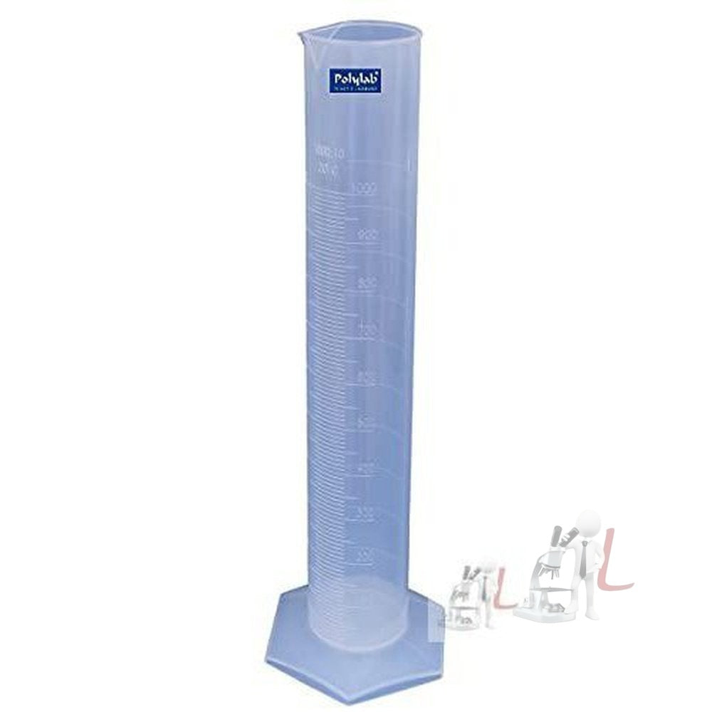 Polylab Polypropylene Measuring Cylinder Hexagonal Design (Size: 1000ML)- 