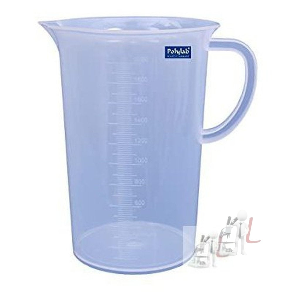 Polylab Polypropylene Measuring Jug with Handle (Size: 2000ML)- 