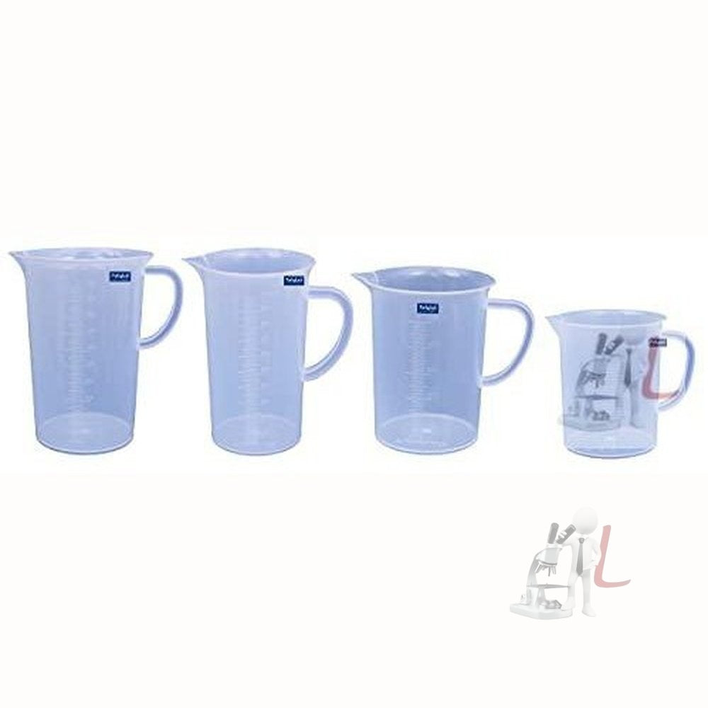 Polylab Polypropylene Measuring cup (Set of 4) (Size: 250ML / 500ML / 1000ML / 2000ML)- 