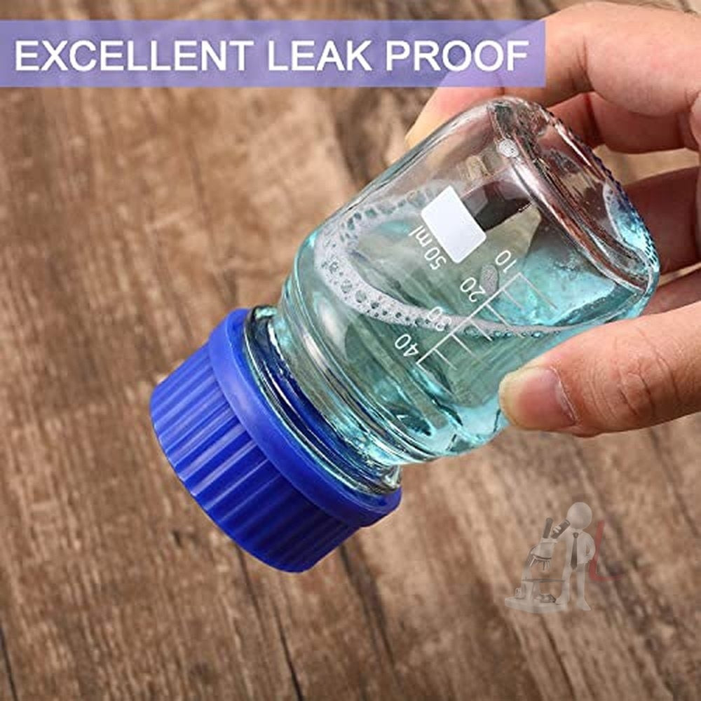 Reagent Bottle Chemistry Borosilicate Glass with GL-32 Screw Cap (50 ML, 2) - Laboratorydeal