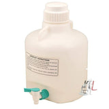 Roll over image to zoom in Carboy Bottle with Stopcock, 10 Liter Capacity, White Premium Polypropylene with 2 Handles