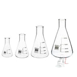 SPYLX High Quality Borosilicate 3.3 Glass Conical - 50 ml, 100 ml, 250 ml, 500 ml, Pack of 4- 