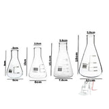 SPYLX High Quality Borosilicate 3.3 Glass Conical - 50 ml, 100 ml, 250 ml, 500 ml, Pack of 4- 