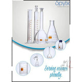 SPYLX Glass Beakers 100ml, 250ml & Conical Flask 100ml, 250ml Borosilicate Glass With Marking- 