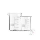 SPYLX Borosilicate 3.3 Glass Beaker 50 ml, 100 ml with Graduation Marks, Set of 2 Beakers- 