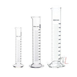 SPYLX Borosilicate Glass Measuring Cylinder Pack of 3-100ml, 250ml, 500ml- 