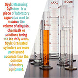 SPYLX Borosilicate Glass Measuring Cylinder Pack of 4-100ml, 250ml, 500ml, 1000ml- 
