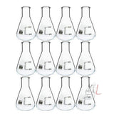 Conical Flask 50ml Borosilicate Glass 3.3 Pack of - 12pcs.- 