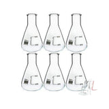 50ml Conical Flask  Borosilicate Glass 3.3 Pack of 6 pcs