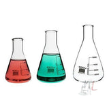 Conical Flask In Chemistry Lab 100 ml, 250 ml & 500 ml, Made of Borosilicate Glass 3.3, Graduated, Pack of 3- 