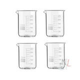 SPYLX High Quality Borosilicate 3.3 Glass Beakers - 250 ml with Graduation Marks, Pack of 4- 