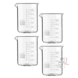 SPYLX High Quality Borosilicate 3.3 Glass Beakers - 500 ml with Graduation Marks, Pack of 4- 