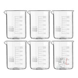 SPYLX High Quality Borosilicate 3.3 Glass Beakers - 500 ml with Graduation Marks, Pack of 6- 