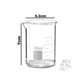 SPYLX High Quality Borosilicate 3.3 Glass Beakers - 100 ml 2pcs and Conical - 100 ml 2pcs with Graduation Marks, Pack of 4- 