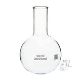 SPYLX Long Neck Round Bottom Boiling Flask - Made of Heavy Borosilicate Glass 2000 ml- 