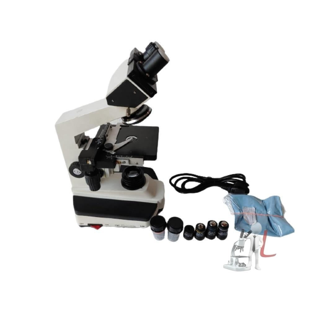 SSU 725-2 Brass & Diecast Aluminum White & Black Laboratory Medical Research Microscope - Laboratorydeal