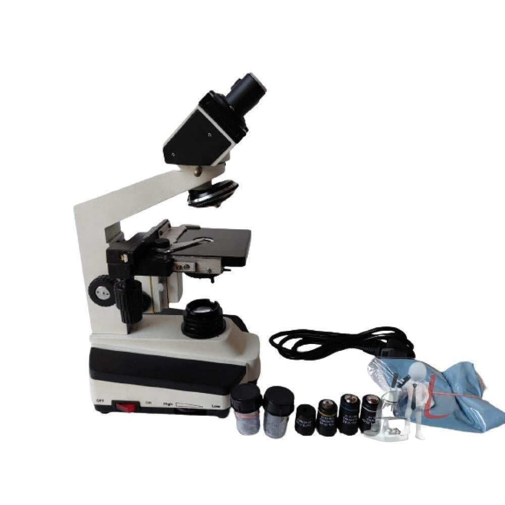 SSU 725-2 Brass & Diecast Aluminum White & Black Laboratory Medical Research Microscope - Laboratorydeal