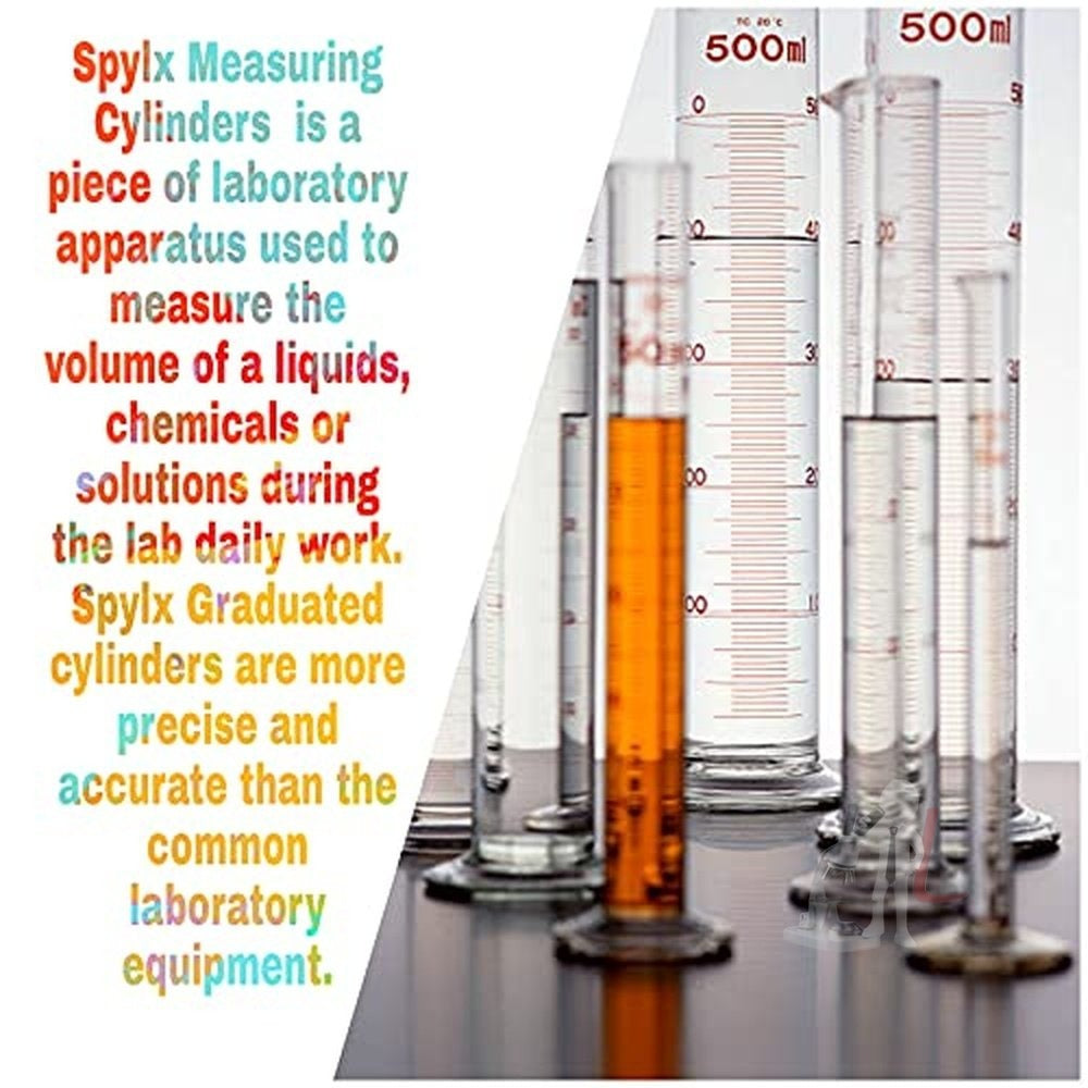Scifa Borosilicate Glass Measuring Cylinder Pack of 3-100ml, 250ml, 500ml - Laboratorydeal