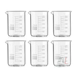 Scifa High Quality Borosilicate 3.3 Glass Beakers - 250 ml 6 pcs with Graduation Marks, Pack of 6- 