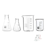 Scifa Glass Beakers 100ml, 250ml & Conical Flask 100ml, 250ml Borosilicate Glass With Marking- 