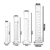 Scifa Borosilicate Glass Measuring Cylinder Pack of 4-100ml, 250ml, 500ml, 1000ml- 