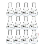 Conical Flask Science 50ml Borosilicate Glass 3.3 Pack of - 12pcs.- 