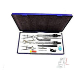 ENGINEERING DRAWING INSTRUMENT BOX WITH SET OF 13 PARTS- 