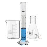 Scifa G.I Kit Cylinder, Beakers and Conical Flask - Pack of 3 (50 ML) - Laboratorydeal
